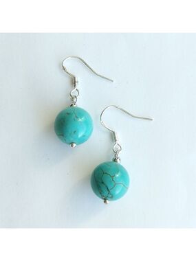 Turquoise drop earrings Sterling Silver hook 🆕
